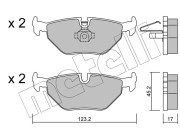 22-0261-0 Sada brzdových destiček, kotoučová brzda METELLI