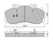 22-0267-0 Sada brzdových destiček, kotoučová brzda METELLI