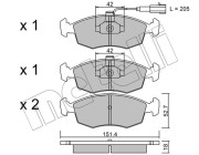 22-0274-0 Sada brzdových destiček, kotoučová brzda METELLI