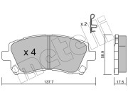 22-0296-0 Sada brzdových destiček, kotoučová brzda METELLI