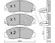 22-0298-0 Sada brzdových destiček, kotoučová brzda METELLI