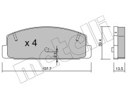 22-0302-1 Sada brzdových destiček, kotoučová brzda METELLI