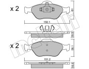 22-0316-0 Sada brzdových destiček, kotoučová brzda METELLI