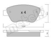 22-0321-1 Sada brzdových destiček, kotoučová brzda METELLI