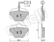 22-0353-1 Sada brzdových destiček, kotoučová brzda METELLI