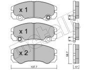 22-0357-1 Sada brzdových destiček, kotoučová brzda METELLI