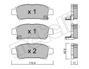 22-0428-0 Sada brzdových destiček, kotoučová brzda METELLI