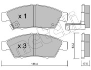 22-0437-0 Sada brzdových destiček, kotoučová brzda METELLI