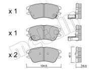 22-0502-0 Sada brzdových destiček, kotoučová brzda METELLI