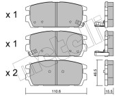 22-0507-0 Sada brzdových destiček, kotoučová brzda METELLI