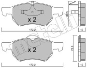 22-0523-0 Sada brzdových destiček, kotoučová brzda METELLI