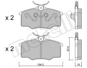 22-0537-0 Sada brzdových destiček, kotoučová brzda METELLI