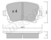 22-0553-0 Sada brzdových destiček, kotoučová brzda METELLI