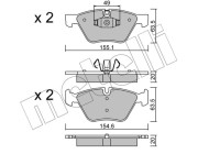 22-0557-5 Sada brzdových destiček, kotoučová brzda METELLI