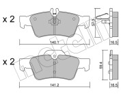 22-0568-0 Sada brzdových destiček, kotoučová brzda METELLI