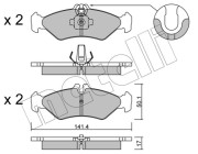 22-0571-0 Sada brzdových destiček, kotoučová brzda METELLI