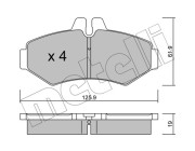 22-0572-0 Sada brzdových destiček, kotoučová brzda METELLI