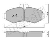 22-0573-0 Sada brzdových destiček, kotoučová brzda METELLI