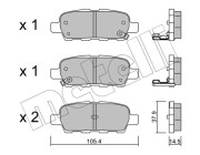 22-0612-0 Sada brzdových destiček, kotoučová brzda METELLI