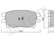 22-0615-0 Sada brzdových destiček, kotoučová brzda METELLI