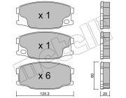 22-0622-0 Sada brzdových destiček, kotoučová brzda METELLI