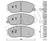 22-0633-0 Sada brzdových destiček, kotoučová brzda METELLI