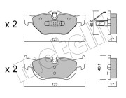 22-0642-0 Sada brzdových destiček, kotoučová brzda METELLI