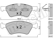 22-0670-0 Sada brzdových destiček, kotoučová brzda METELLI