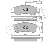 22-0710-1 Sada brzdových destiček, kotoučová brzda METELLI