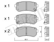 22-0725-0 Sada brzdových destiček, kotoučová brzda METELLI