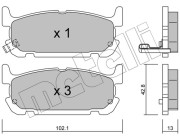 22-0734-0 Sada brzdových destiček, kotoučová brzda METELLI