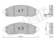 22-0743-0 Sada brzdových destiček, kotoučová brzda METELLI