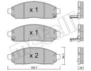 22-0743-1 Sada brzdových destiček, kotoučová brzda METELLI