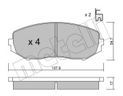 22-0766-0 Sada brzdových destiček, kotoučová brzda METELLI