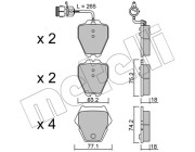 22-0774-0 Sada brzdových destiček, kotoučová brzda METELLI