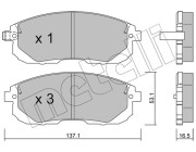 22-0876-0 Sada brzdových destiček, kotoučová brzda METELLI