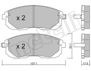 22-0876-1 Sada brzdových destiček, kotoučová brzda METELLI