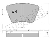 22-0889-0 Sada brzdových destiček, kotoučová brzda METELLI