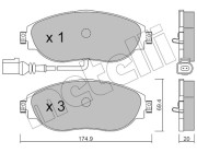 22-0952-0 Sada brzdových destiček, kotoučová brzda METELLI