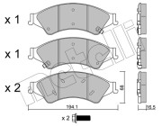 22-0971-0 Sada brzdových destiček, kotoučová brzda METELLI