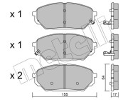 22-0999-0 Sada brzdových destiček, kotoučová brzda METELLI