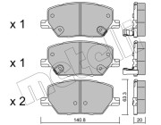 22-1001-0 Sada brzdových destiček, kotoučová brzda METELLI