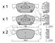 22-1009-0 Sada brzdových destiček, kotoučová brzda METELLI