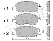 22-1031-0 Sada brzdových destiček, kotoučová brzda METELLI