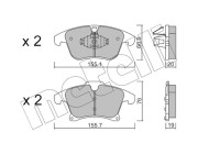 22-1039-1 Sada brzdových destiček, kotoučová brzda METELLI