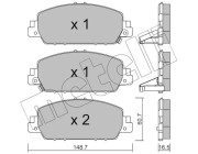 22-1083-0 Sada brzdových destiček, kotoučová brzda METELLI