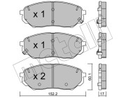 22-1096-0 Sada brzdových destiček, kotoučová brzda METELLI