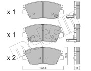 22-1098-0 Sada brzdových destiček, kotoučová brzda METELLI