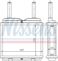 72647 Výměník tepla, vnitřní vytápění NISSENS