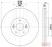 DI-0713C Brzdový kotouč JAPANPARTS